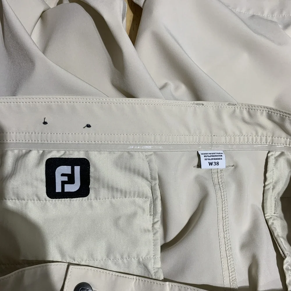 FootJoy FJ Mens‎ Casual Golf Shorts Size 38 Pockets Flat Front Stretch Beige